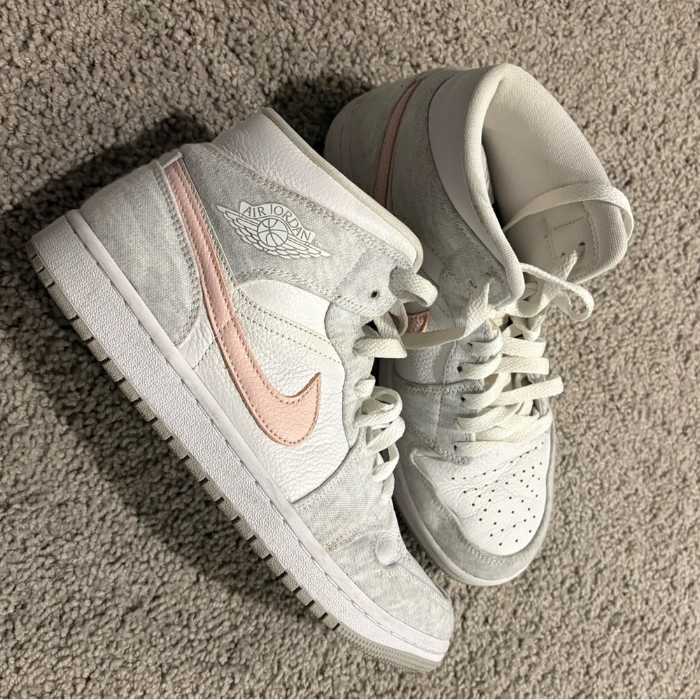Nike Air Jordan Gray and Pink Athletic Shoes